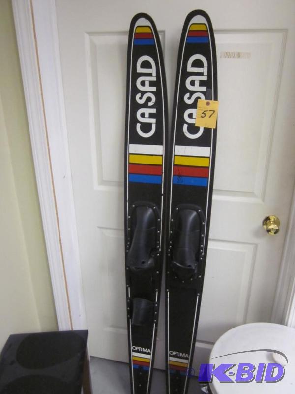 lot 57 image: Pair of vintage fiberglass Cascade water ski...