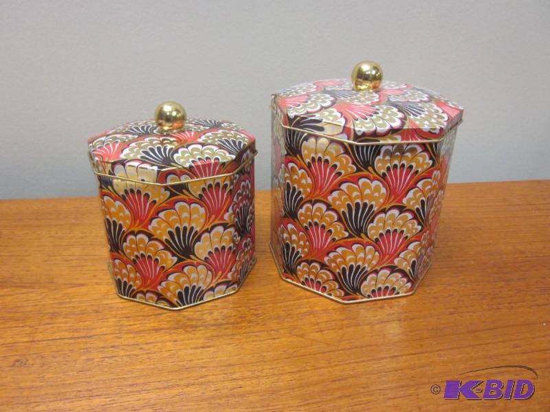 lot 73 image: Pair of made in England retro mid century tin...