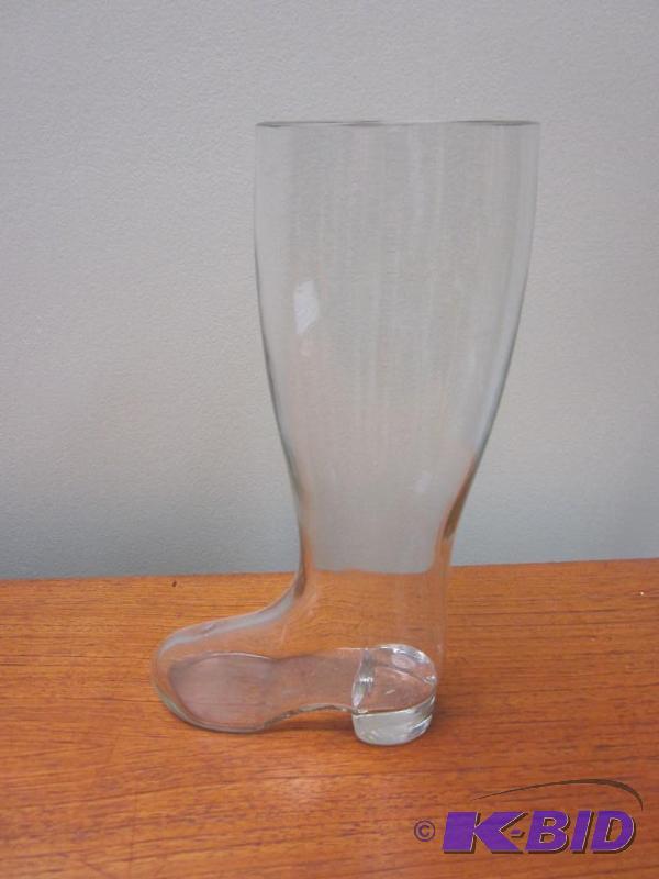 lot 95 image: Large 13 inch German glass boot drinking glas...