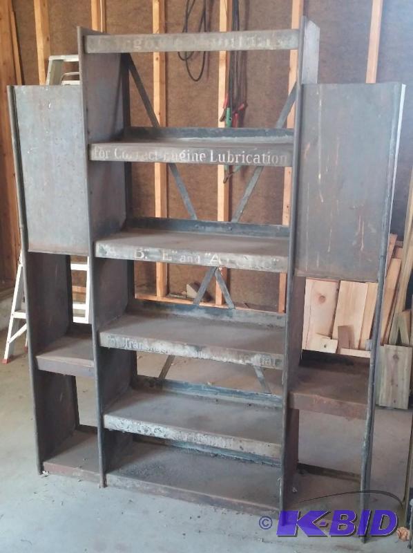 VINTAGE Mobile Oil Retail shelving...