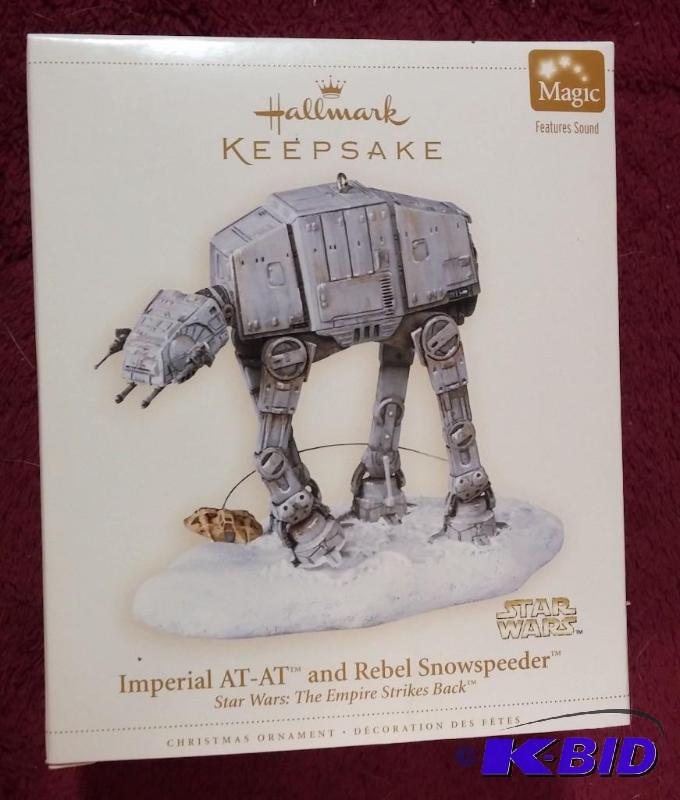 lot 144 image: HALLMARK ORNAMENT 2006 IMPERIAL AT-AT AND REB...