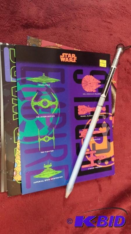lot 94 image: LOT OF 4 STAR WARS 2 POCKET FOLDERS WITH LIGH...
