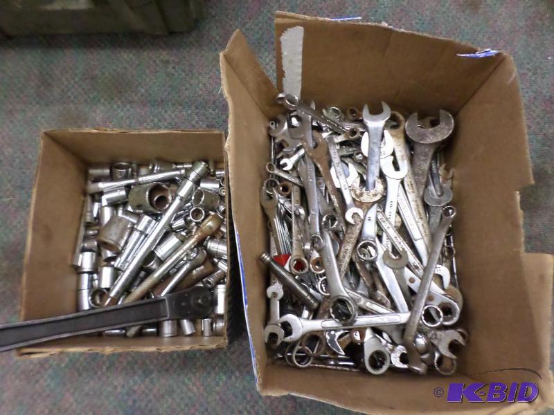 lot 59 image: (1) Box Full OF Misc Wrenches & (1) Box O...