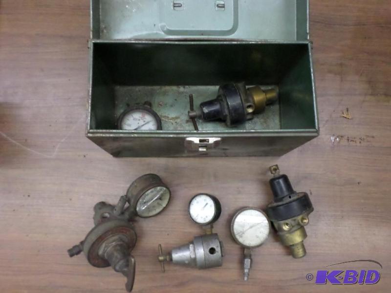 lot 71 image: Misc Regulators & Gauges With Steel Case...