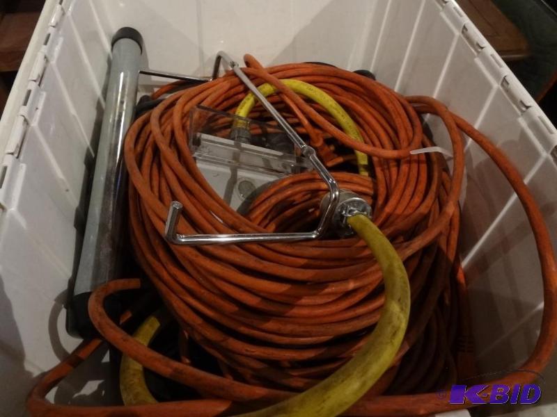 lot 103 image: 100s of feet of power cord, tripods
