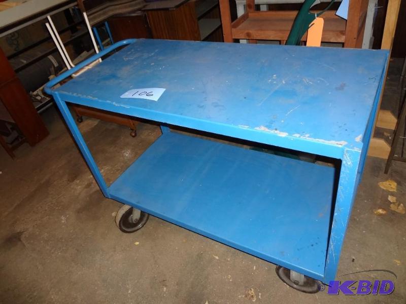 lot 106 image: Blue Metal Cart, almost new