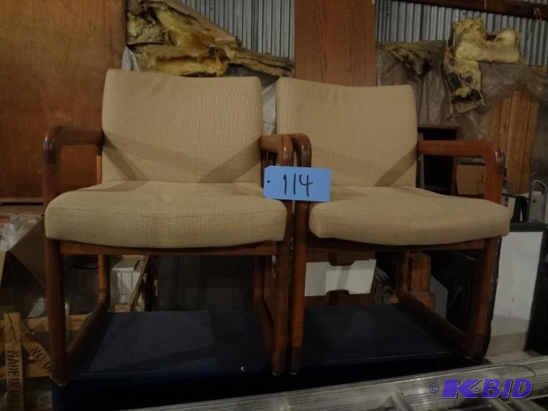 lot 114 image: Two Very Nice Wood Framed Chairs