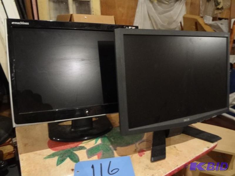 lot 116 image: two Flat Screen Mpnitors