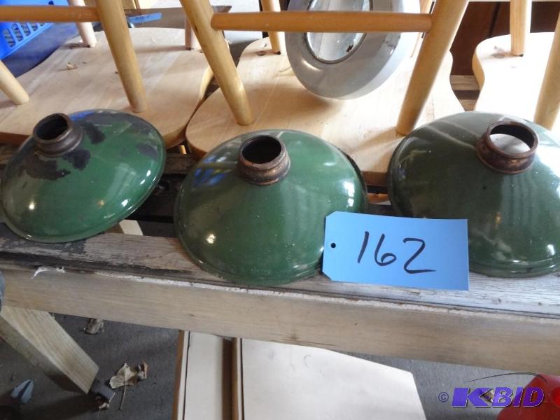 lot 162 image: (3) Green Light Shades