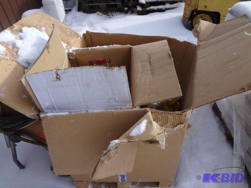 lot 180 image: Pallet of Industrial steel plates. Six of them.  34 thick, hardware in corners