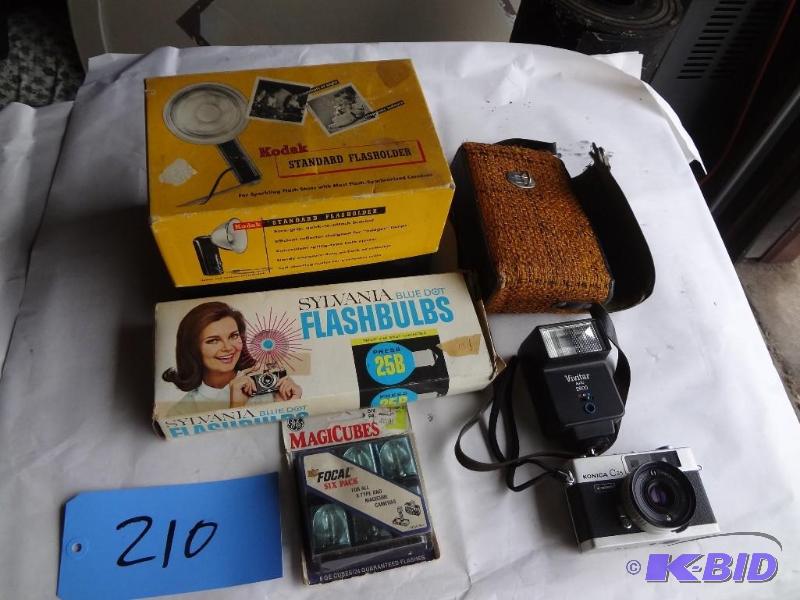 lot 210 image: Camera, Flash Stuff