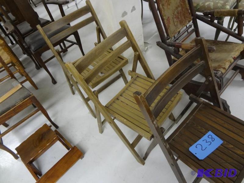 lot 238 image: Three Folding Chairs
