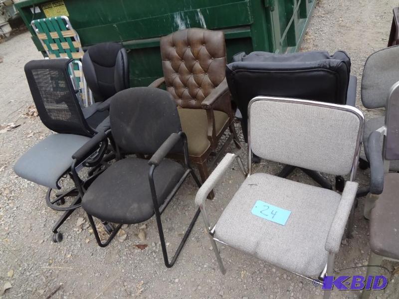 lot 24 image: (5) Stacking Chairs, one Black One