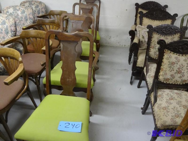 lot 240 image: Four Chairs, Green Seats