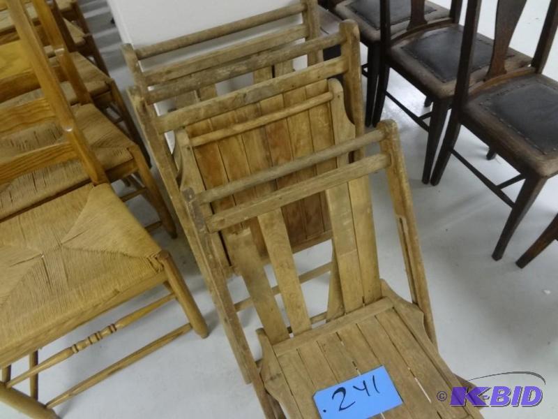lot 241 image: Three Folding Chairs