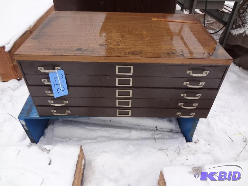 lot 272 image: Five Drawer Flat Drawer File on wooden Stand