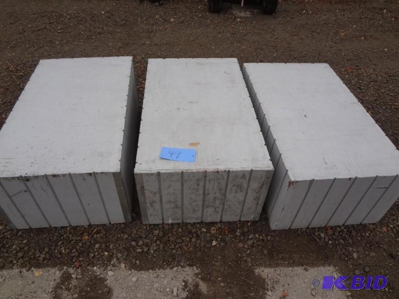 lot 49 image: (3) Grey Wooden StandsTables