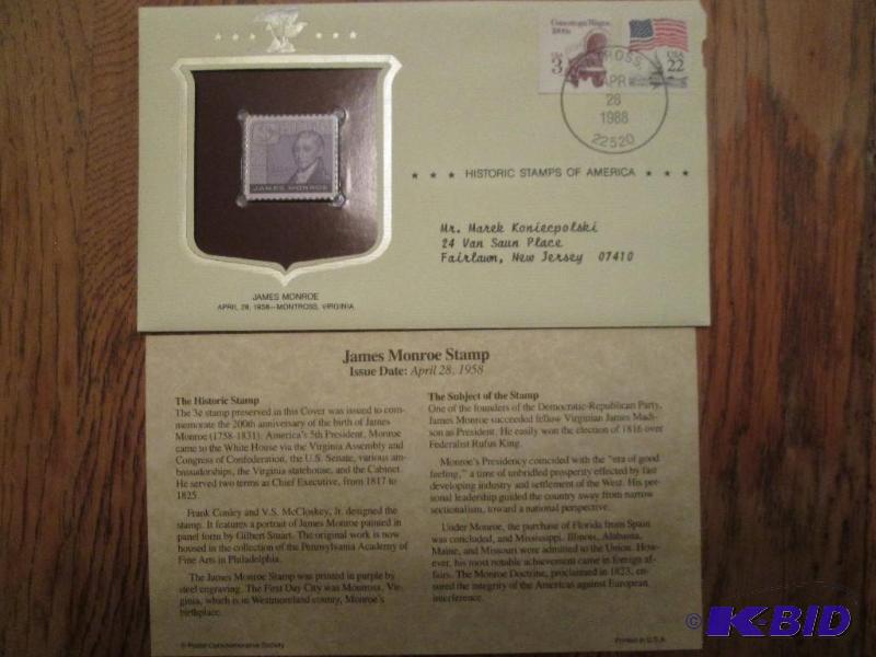 James Monroe Stamp, Issued 1958 Mint sealed ...