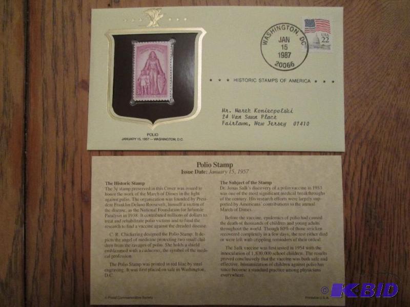 Polio Stamp, Issued 1957 Mint sealed stamp w...