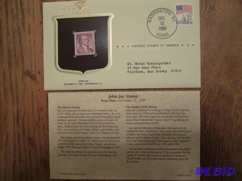 John Jay Stamp, Issued 1958 Mint sealed stam...