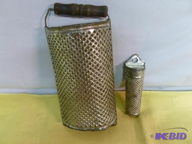lot 109 image: Lot of two vintage kitchen graters that inclu...