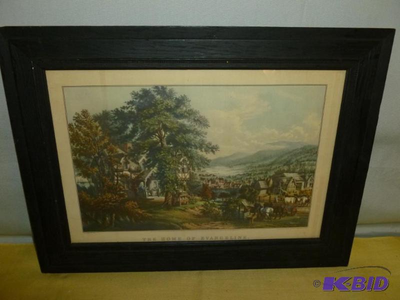 lot 132 image: Vintage Currier & Ives " The Home Of...