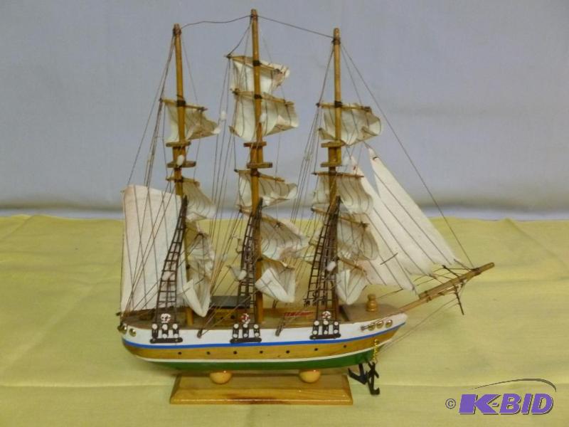 lot 143 image: Wooden sailing ship mantle decoration that me...