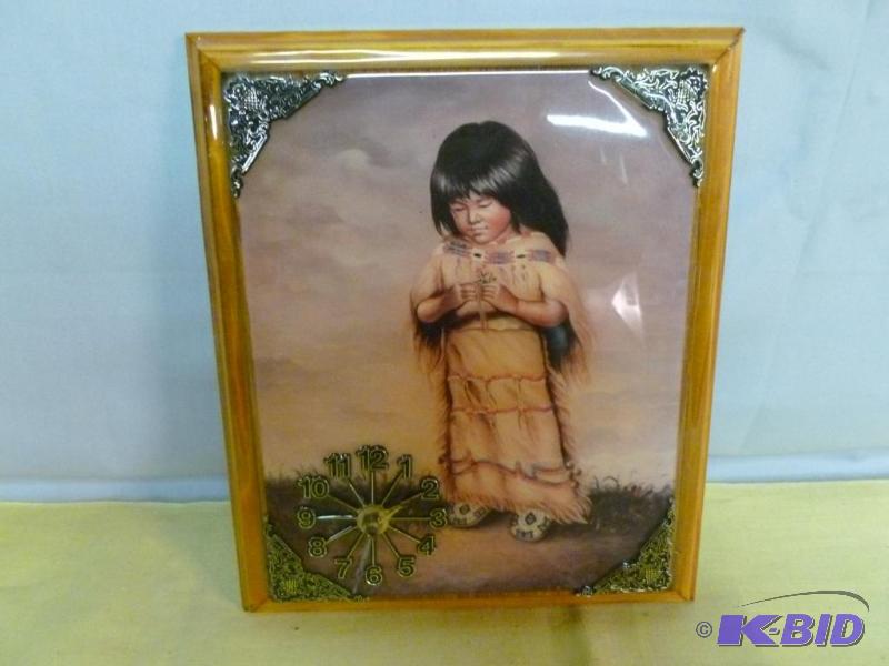 lot 161 image: Beautiful solid wood Native American themed b...