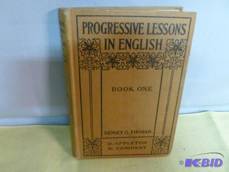 lot 173 image: Antique Book - Progressive Lessons In English...
