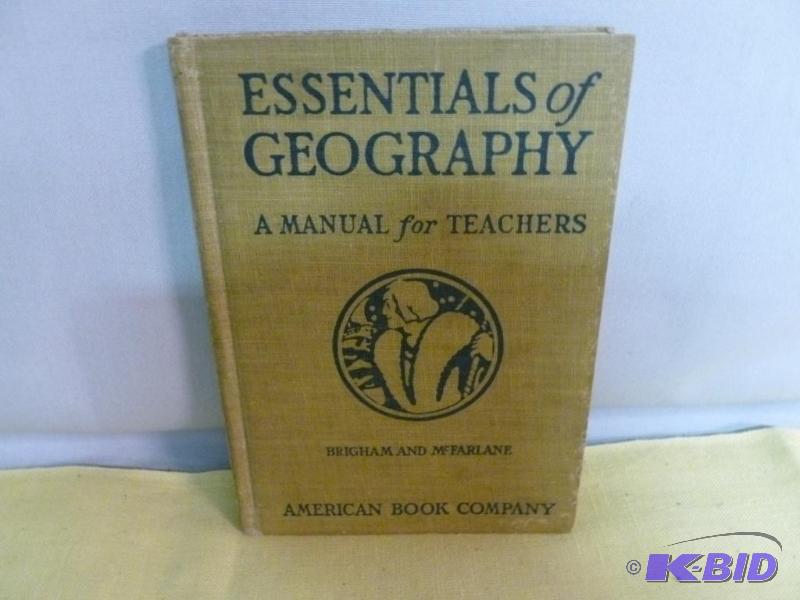 lot 177 image: Antique Book - Essentials Of Geography -...