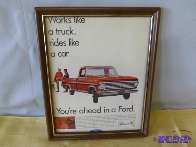 lot 19 image: Vintage 1967 Ford Truck framed advertisement ...