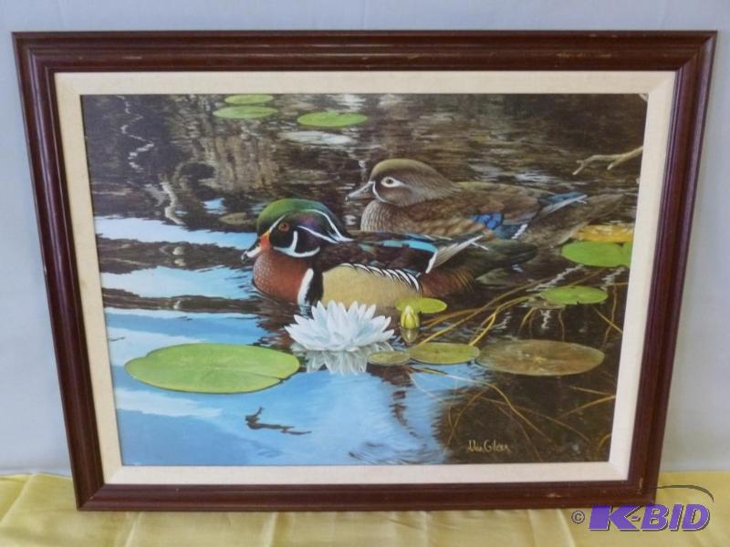 lot 32 image: Beautiful Large Van Gilder wood framed giclee...