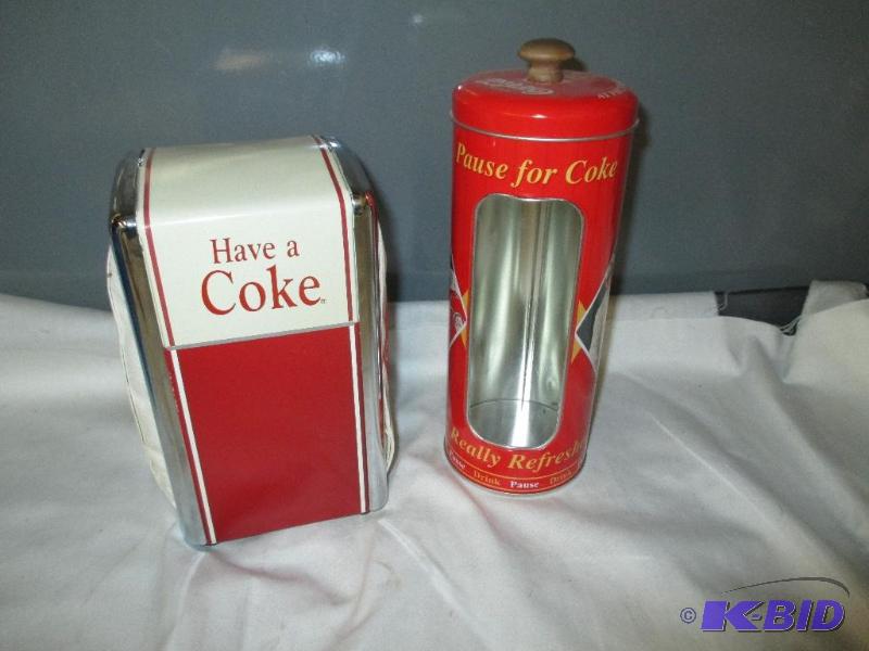 lot 53 image: Coca Cola Napkin Holder and straw holder