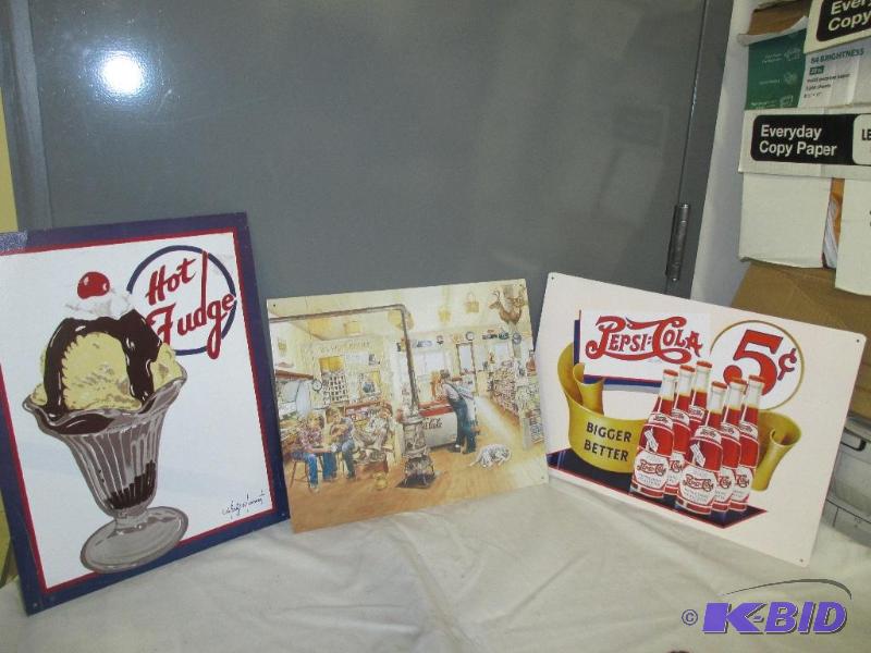 lot 64 image: 3 Tin Signs