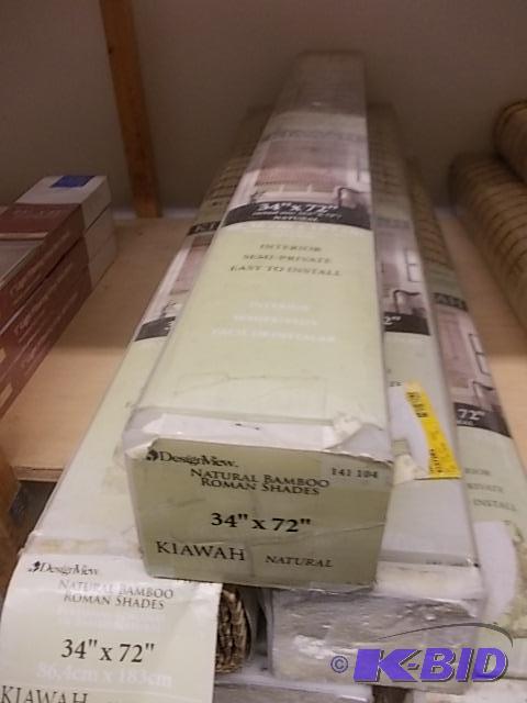 6-Bamboo Roman Shades 34x72...