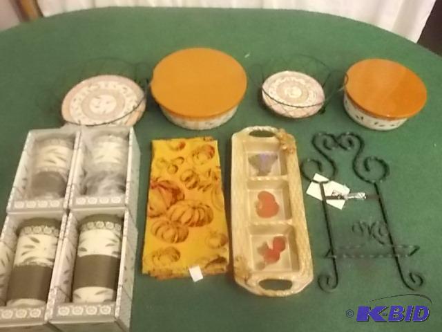 Lot Of Ceramic Serving Dishes, 4 New Travel C...