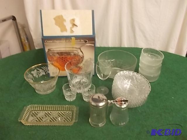 Large Lot Of Crystal Bowls, Salad Set, Ice bu...