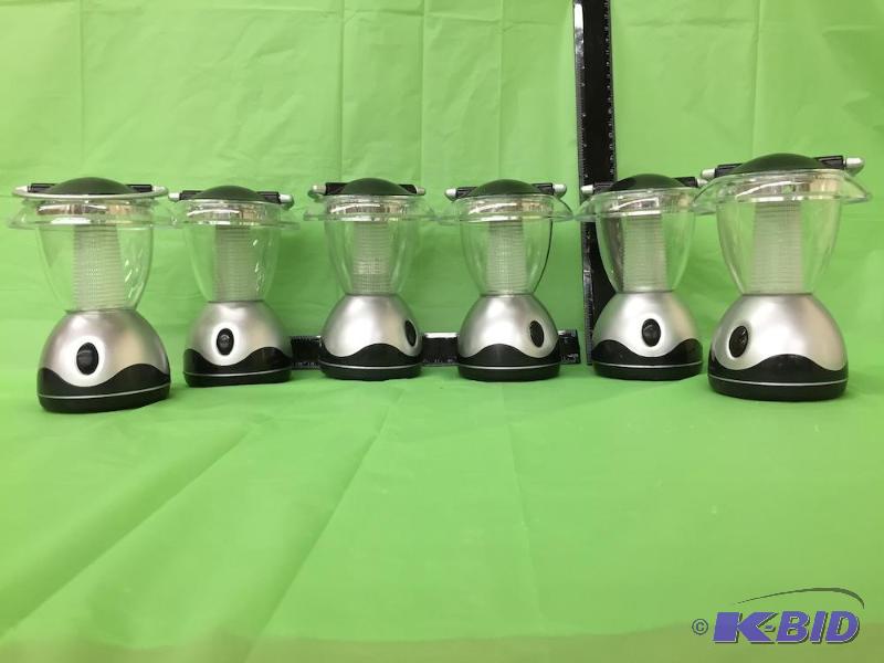 lot 10 image: Lot of 6 Mini Silver LED Lanterns