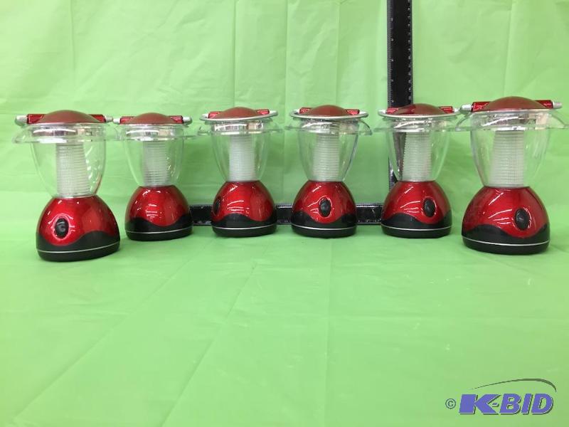 lot 37 image: Lot of 6 Mini RED LED Lanterns