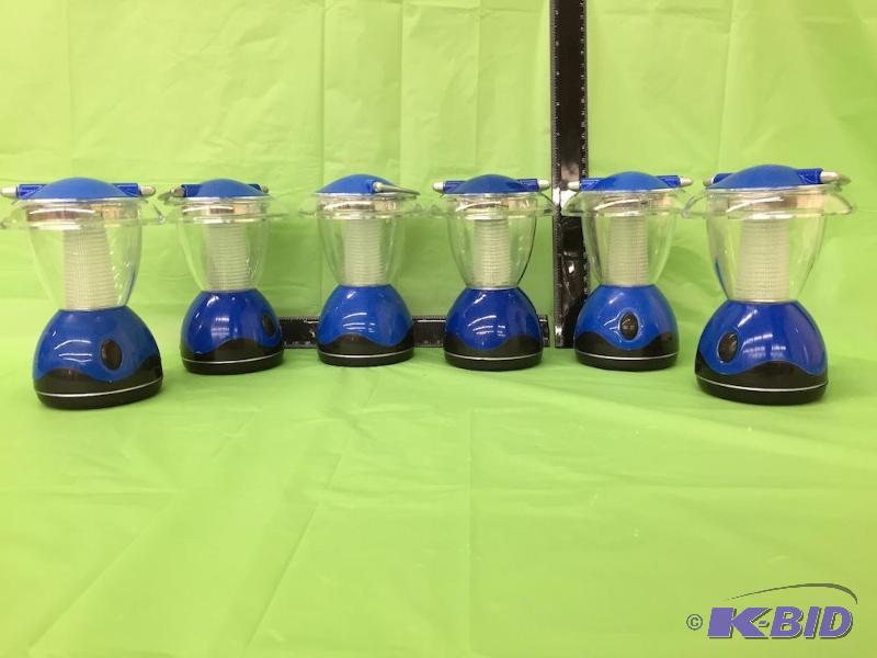 lot 45 image: Lot of 6 Mini Blue LED Lanterns