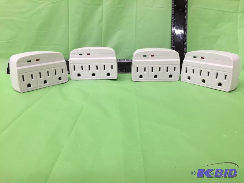 lot 50 image: Lot of 4 Power Outlets w 3-Ports