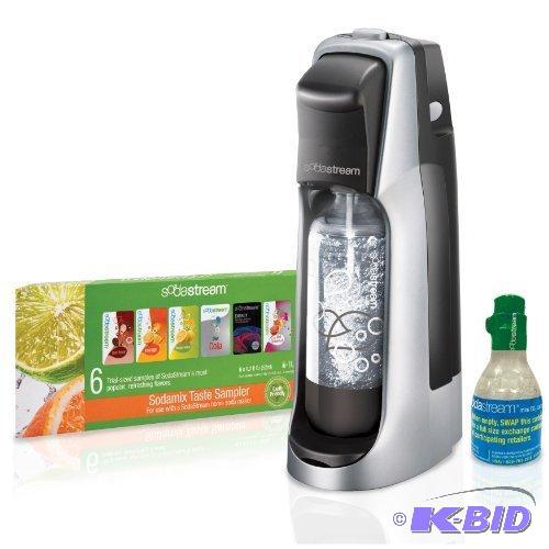 lot 101 image: SodaStream Fountain Jet Home Soda Maker Starter Kit, Black and Silver