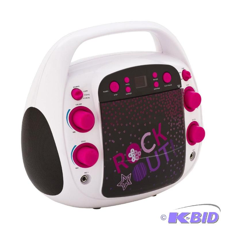lot 9 image: Karaoke System 66152 Kidz Bop Karaoke, White