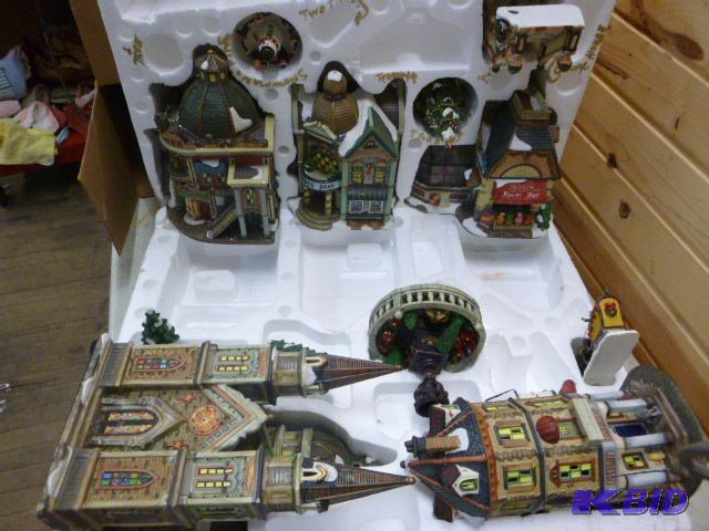 lot 19 image: Victorian Village Set 37 piece fiber optic....