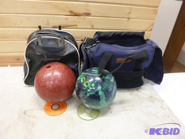 lot 190 image: Two Bowling Balls with Bags...