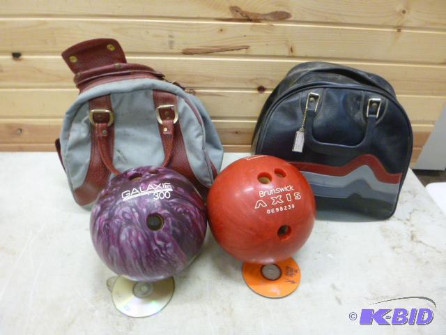 lot 193 image: Two Bowling Balls with Bags...