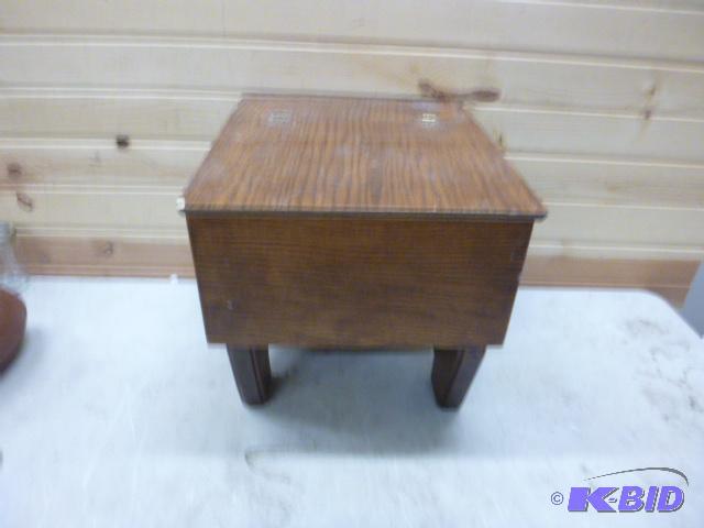 lot 197 image: Wood Stool with Storage 14" X 14 12&quo...