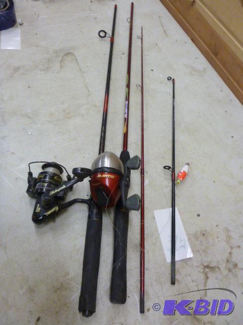 lot 77 image: Two Rod and Reels Both have broken tips....