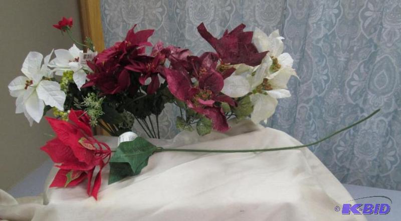 Qty 6 Assortment of Christmas flowers...