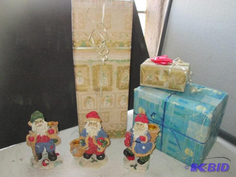 Lot of Holiday figures and decorative gift bo...